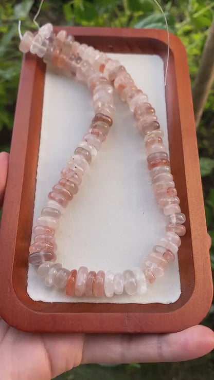 Strawberry Quartz Heishi Perlen · Naturstein Schmuckzubehör · Rosa Kristallperlen für DIY Halsketten Armbänder Ohrringe