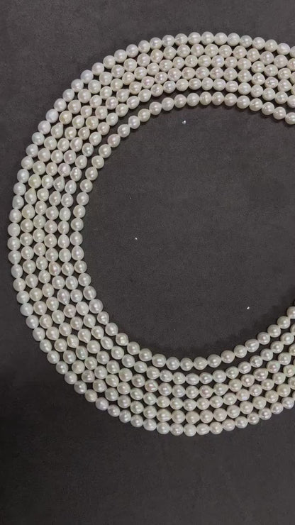 Natural Small Round Freshwater Pearls · 5mm · 40cm Strand · 13g | Smooth Lustrous Beads for DIY Bracelet & Necklace Making | Minimal Elegant Jewelry Supplies