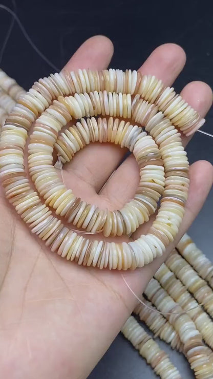 Natural Ultra-Thin Shell Spacer Beads 10×1 mm · 38 cm Strand Pre-Drilled | DIY Jewelry Making, Minimalist Home Décor, Energy Healing & Gift Idea