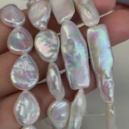 Natürliche Barockperlen Strang · Tropfenform & Rechteckform · 36 cm · 10–16 mm · Ungewöhnliche Perlen für Schmuckherstellung DIY Boho