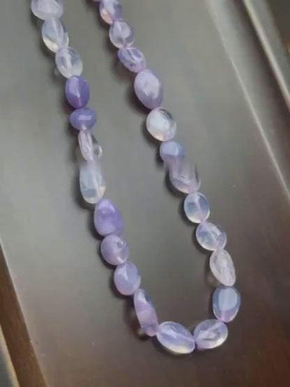 Natürliche Violette Quarz‑Nugget‑Perlen 8 mm | Romantische Nebelviolette Chips, Halbtransparente Handpolitur für DIY Armbänder, Halsketten