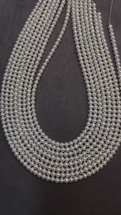 Natural Small Round Freshwater Loose Pearls｜4.5 mm · 40 cm · 11 g｜Smooth & Classic DIY Bracelet & Necklace Beading Material｜Simple & Elegant