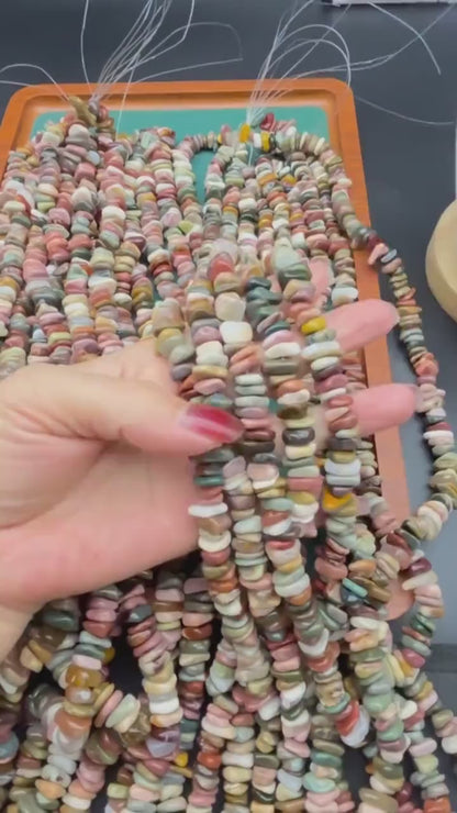 Natürliche Alxa Achat Perlen, bunte freie Scheiben Nuggets, seitlich gebohrte Chips, glatt polierte Edelsteine, DIY Schmuckherstellung