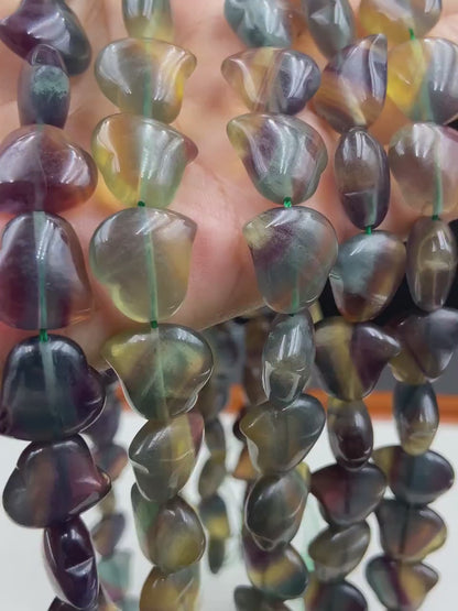 Regenbogenfarbene Naturstein Herzperlen für Boho Schmuck DIY Heilstein Armband Spiritueller Kristall Energieperlen aus Russland