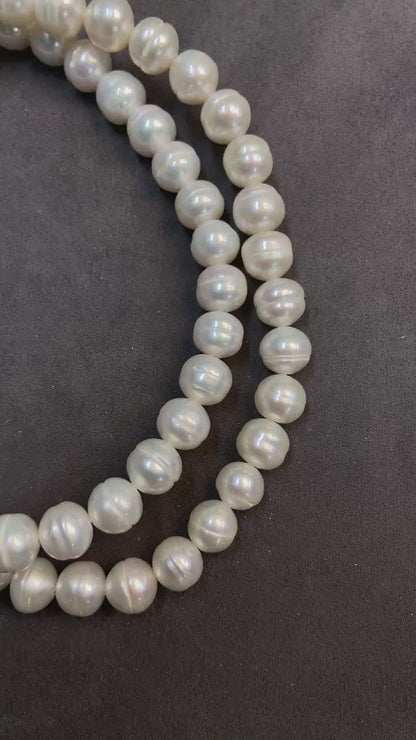 Natural Large Round Freshwater Pearls · 10mm Loose Beads · 39.5cm Strand · 54g | High-Luster DIY Bracelet & Necklace Jewelry Material