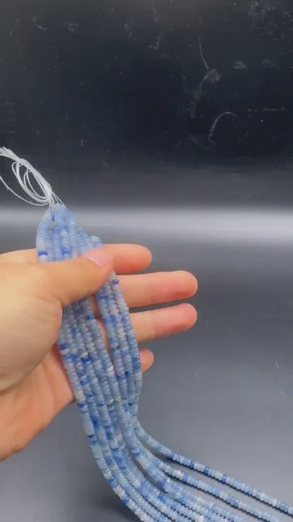 Transparente blau gebänderte Achat-Abstandshalterperlen 4×2mm | 38cm Strang vorgebohrt | DIY-Schmuckherstellung, Meditation &amp; Wohndekor