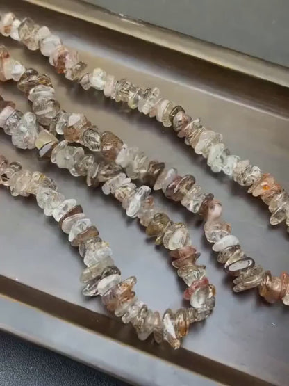 Natural Black Gold Quartz Chip Beads 10 mm · High Transparency & Unique Patterns · DIY Bracelets, Necklaces & Earrings