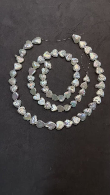 Natural Freshwater Heart Pearls｜31 pcs · 38.2 cm｜Weight Options 29.8 g / 34.7 g｜DIY Bracelet & Necklace Jewelry Making Beads｜Romantic Pearl Accessories