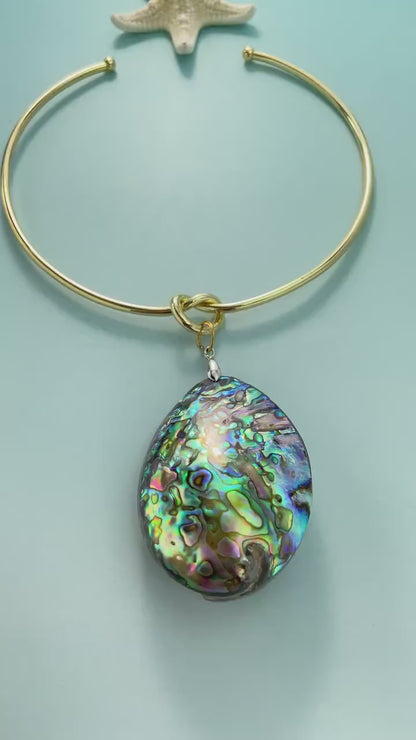 Natürliche Abalone-Muschelkette | Heilende Meeresenergie | Handgefertigtes vergoldetes Halsband | Boho-Sommerstil | Spirituelles Schmuckgeschenk