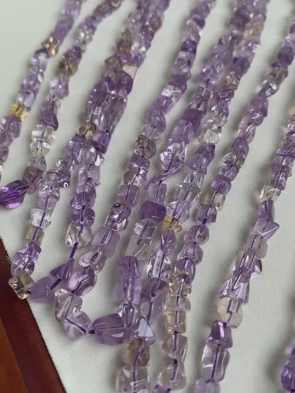Ametrin Chips Perlen Naturstein Amethyst Edelstein DIY Schmuckherstellung Boho Bastelperlen Heilstein für Armband Kette